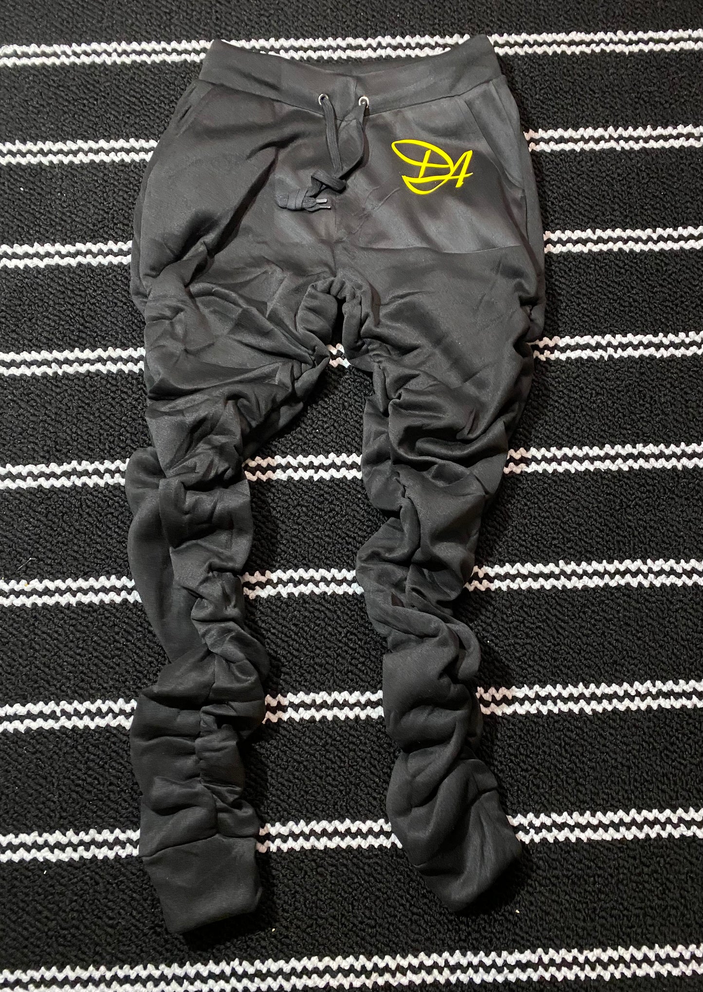 Dynasty Apparel Black Stacked Legged Joggers