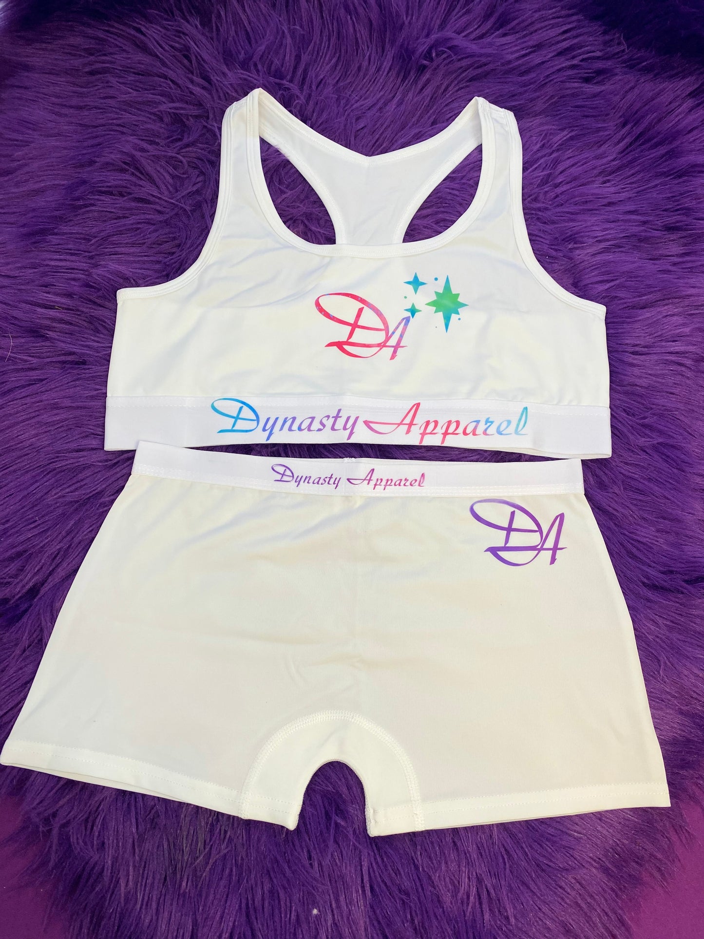 Dynasty Rainbow Luxe Set | 3-Piece Sports Bra, Boyshort & Socks Set