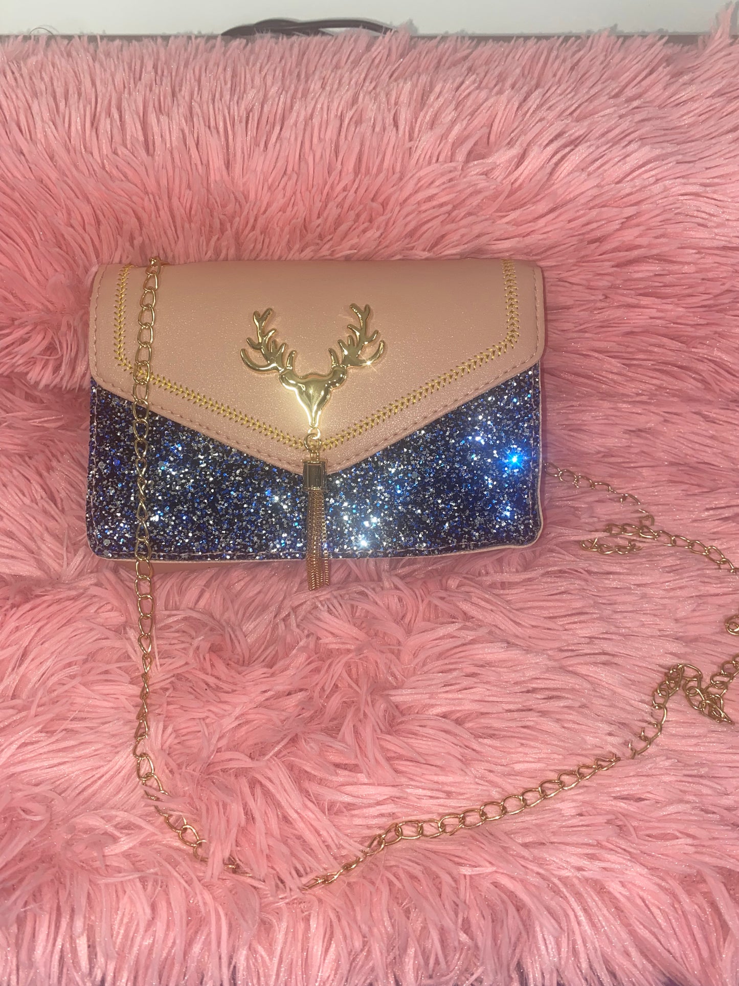D.A.S Buck Gold Glitter Crossbody Bag