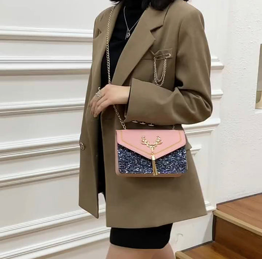 D.A.S Buck Gold Glitter Crossbody Bag